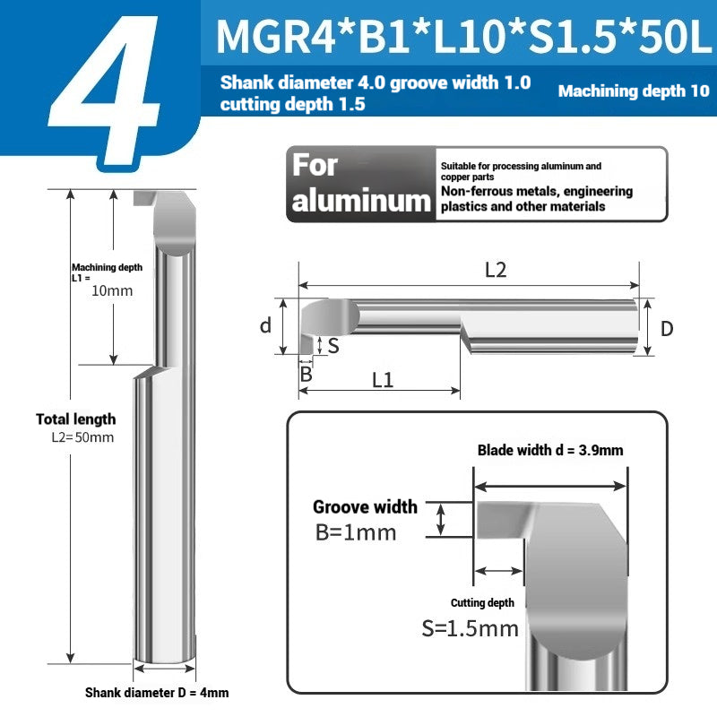 1135-CNC Small Bore Grooving Tool MGR Integral Tungsten Carbide Small Bore Hook Grooving Tool for Steel and Aluminum Internal Grooving Toolholder Shandong Denso Pricision Tools Co.,Ltd.